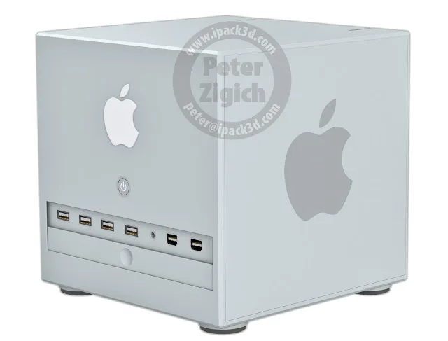 Apple Mac Pro Cube with custom (smaller) GPU, 200mm Cube