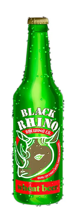 Black Rhino Brewing Company - 3d model realistic looking beer bottles. vibrant colour, water condensation, 20 sec. animation, Peter Zigich, designer, Toronto.