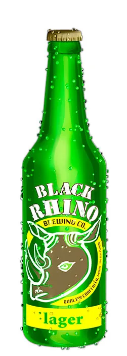 Black Rhino Brewing Company - 3d model realistic looking beer bottles. vibrant colour, water condensation, 20 sec. animation, Peter Zigich, designer, Toronto.