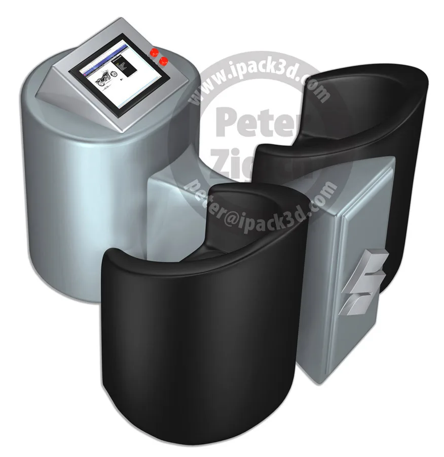Retail & Exhibits 3d Peter Zigich, Toronto, ON, Canada, creating 3D concepts, photorealistic renderings packaging, POP, display, pallet
