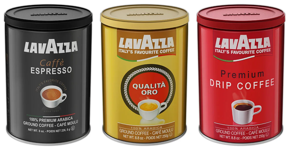 Lavazza - photorealistic products rendering 3d - metal cans, 1 kg bags point-of-purchase visual 3d display. Ideas and concepts. Peter Zigich, Toronto. 3d