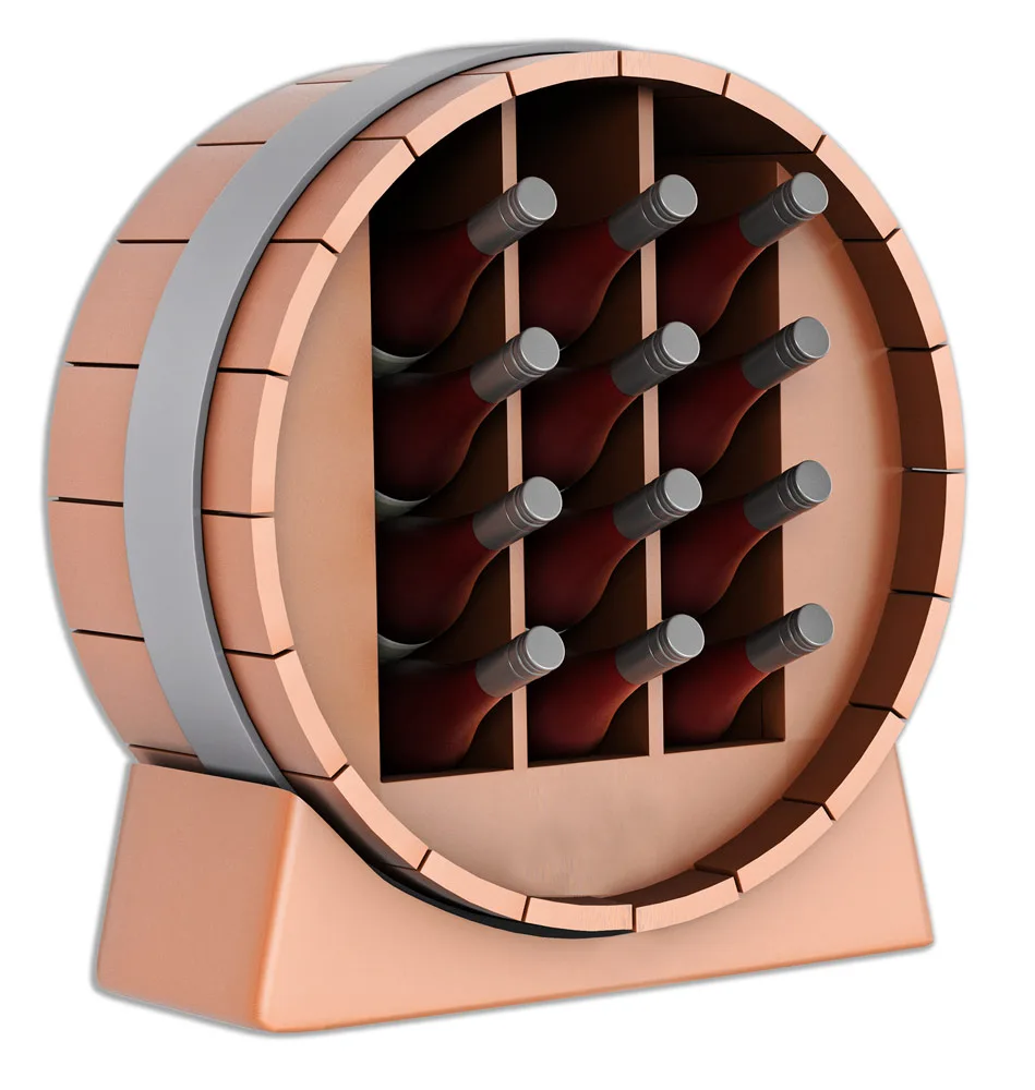 Wine oak barrel POP display 3D concepts - point-of-purchase creative and unique POP displays pitch new ideas and concepts to client. Peter Zigich, Toronto. 3d