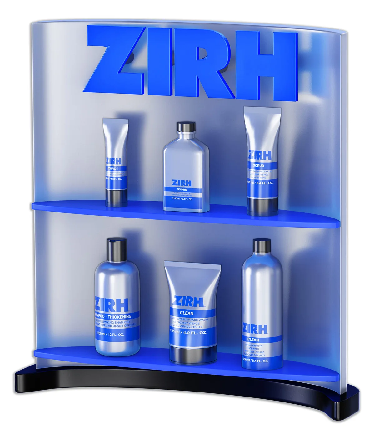 ZIRH products and POP 3D concepts - point-of-purchase visual 3d for cosmetics company ZIRH. Peter Zigich, Toronto. 3d
