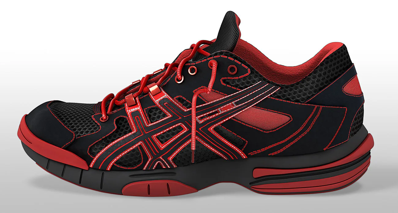 Hiking shoes 3D - creating photo realistic model of hiking shoes. HDR lights, render passes, Peter Zigich, Toronto.